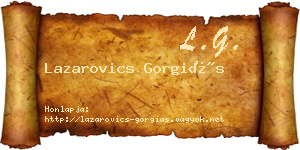 Lazarovics Gorgiás névjegykártya